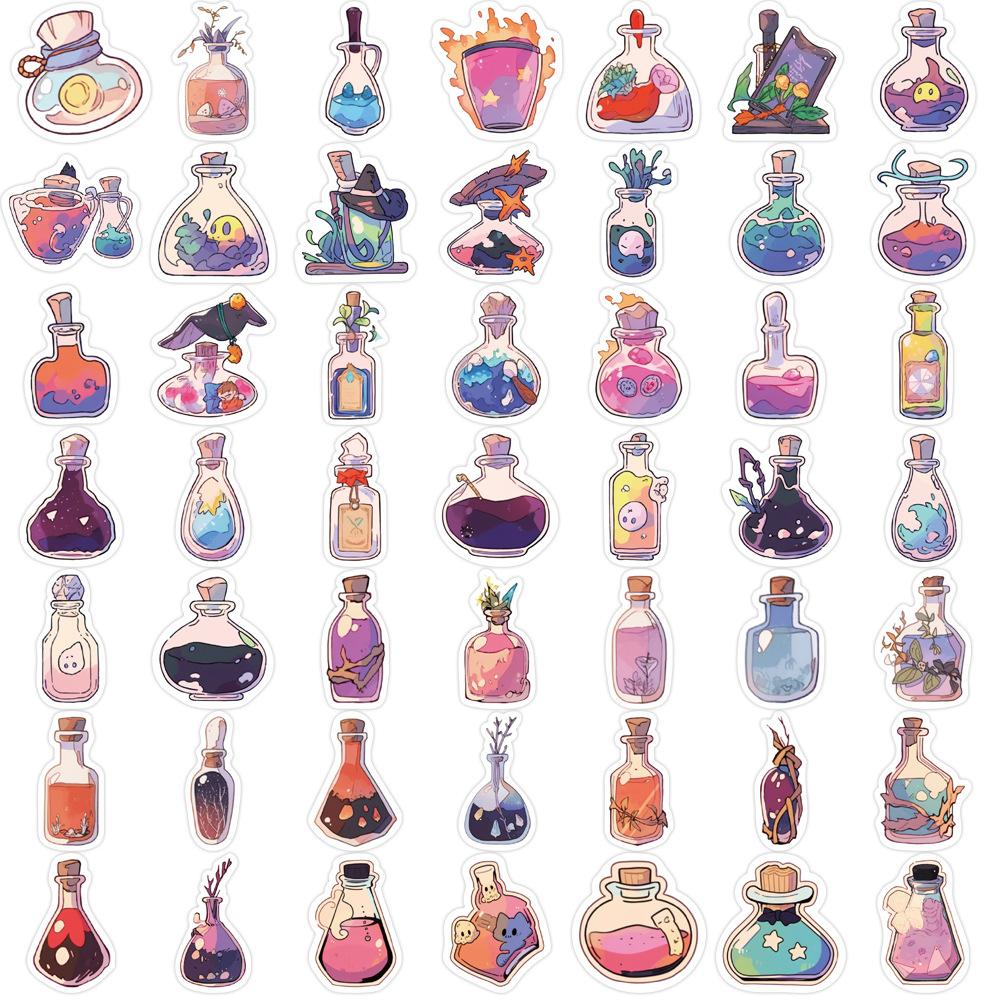 100 шт./компл. волшебная бутылка художественные мини-наклейки DIY модные смешанные водонепроницаемые наклейки-каракули