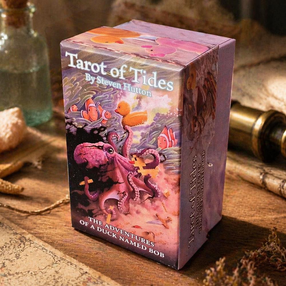 Tarot of Tides: The Adventures of A Duck Named Bob ― Unique 78-Card Tarot Deck 12*7cm in Rigid Box - Double-embossed Cardstock