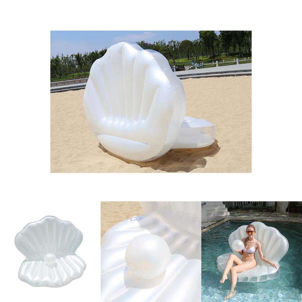 Stylish White Pearl Seashell Water Float Bed For Adults Pvc Material