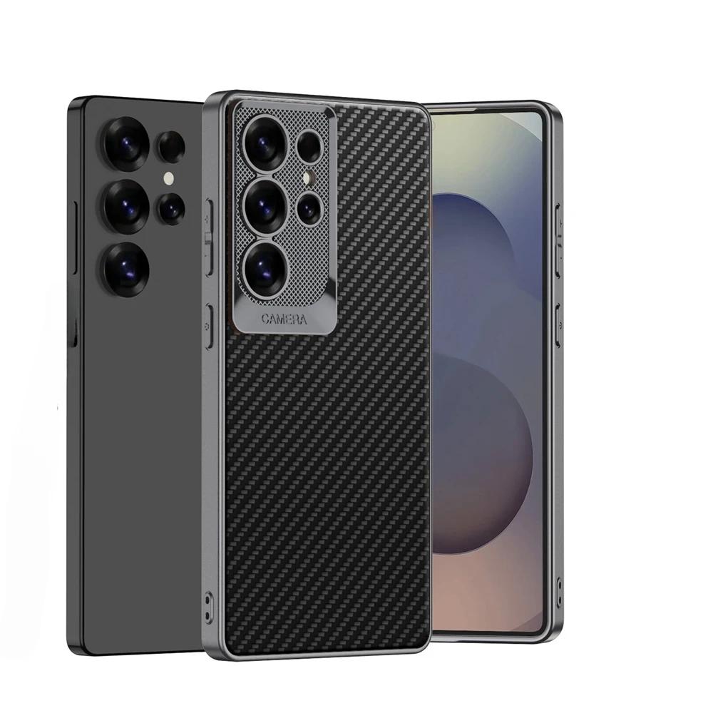 Чехлы из гальванизированной кожи для Galaxy S25 Ultra, чехол для телефона Samsung Galaxy S25 Ultra, противоударный жесткий защитный чехол