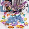 Children's 3D Wooden Dinosaur Puzzle: Number & Letter Educational Toy for Ages 3-6