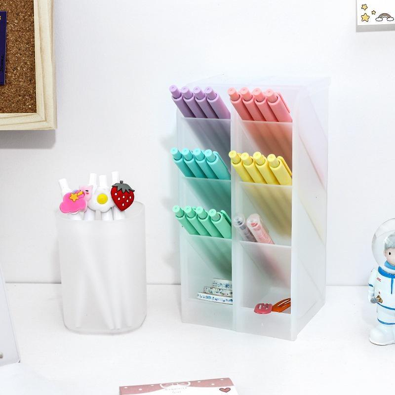 Storage Box Desktop Storage Tube Four Grid Oblique Pen Holder Makeup Brush Lipstick Storage Box