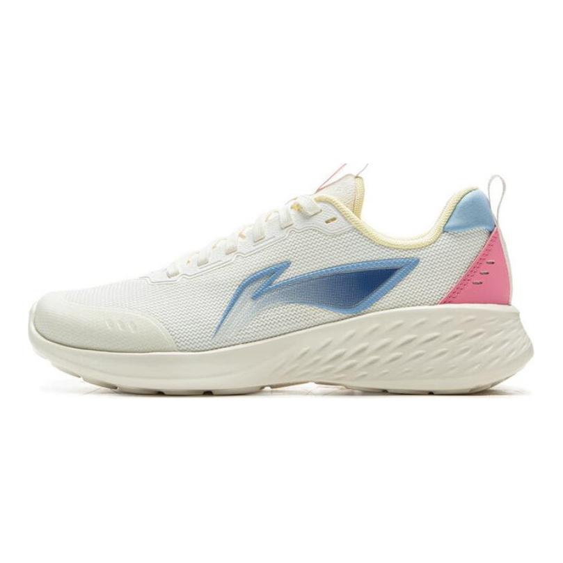 Li Ning Противоскользящая Поддержка Низкие Повседневные Беговые Кроссовки Женские Цвет: Слоновая Кость / Розовый ARSV038-12