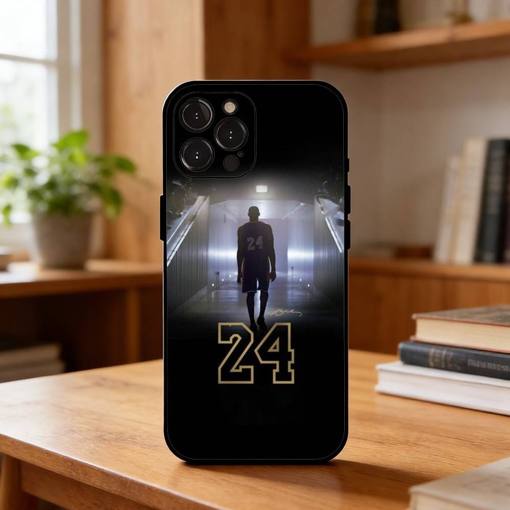 Чехол для телефона K-Kobe B-Bryant 24 для iPhone17,16,15,14,13,12Plus,Pro Max,XS,5G Черный мягкий силиконовый чехол