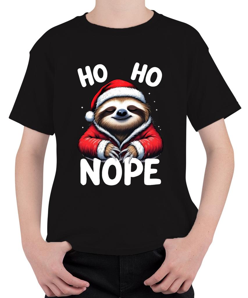 HO HO NOPE Christmas Sloth Funny Santa Hat Gift Winter Unisex Kids