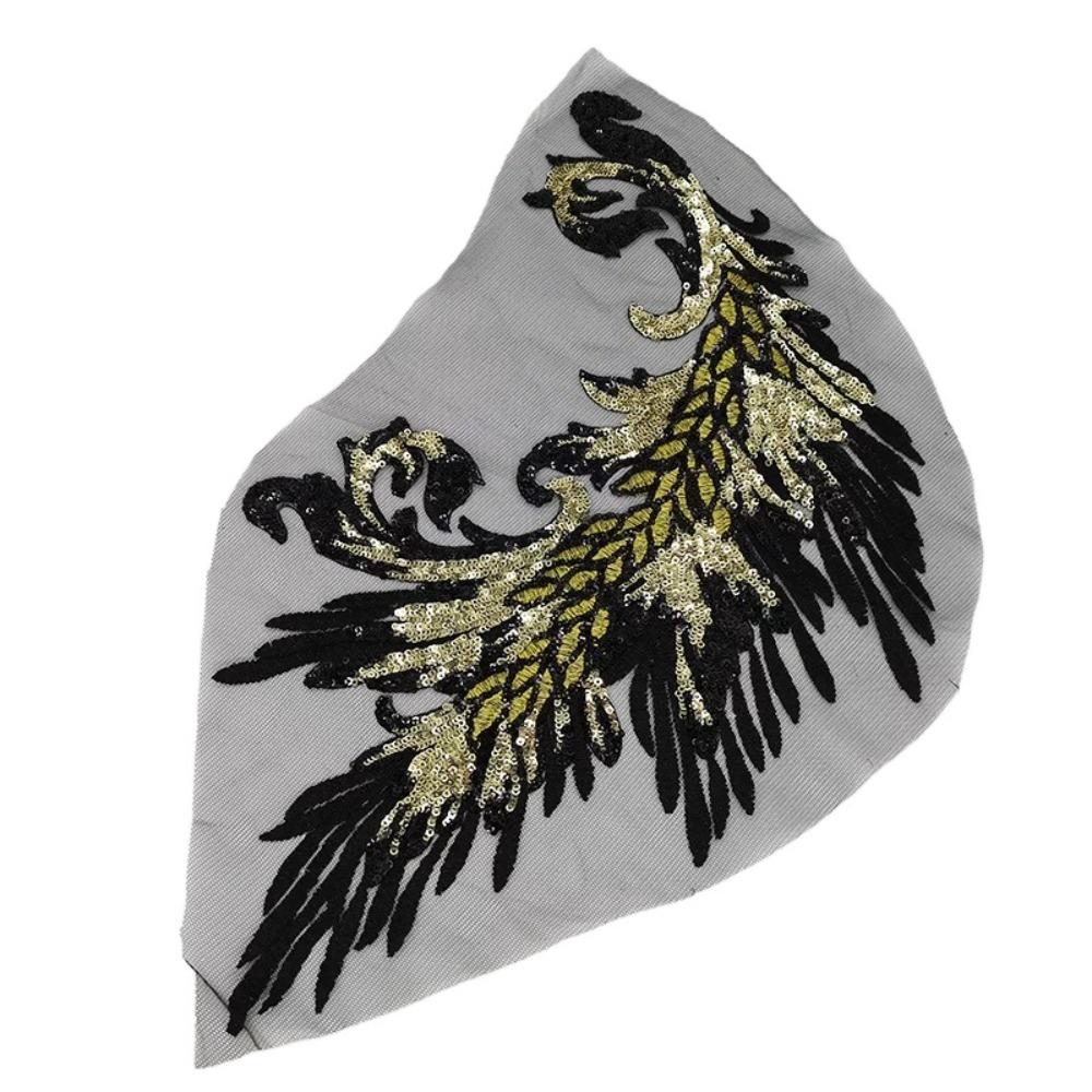 Пайетки в виде пера феникса, нашивки, разноцветные пришивные нашивки, классические модные платья