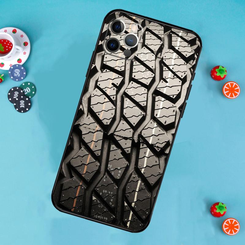 Tire Tread Pattern Phone Case For iPhone 16 15 14 13 11 12 Pro Max 13 12 mini XR 15 16 Plus 16e Cover Funda
