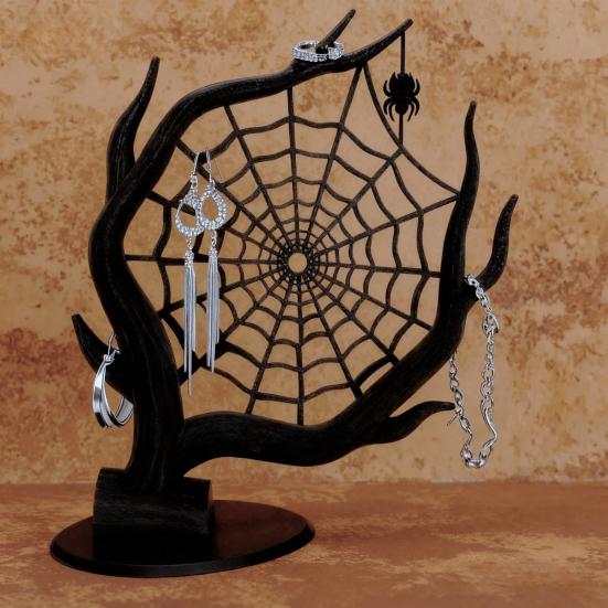 3D Printed Spider Web Decoration, Tree Web Jewelry Organizer Holder, Earrings Rings Bracelets Storage Display Stand, Halloween Party Gift