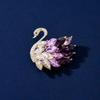 Elegant Swan Brooch for Fashionable Women Sparkling Rhinestones Animal Shape Pin Elegant Jewelry Clothing Accessory