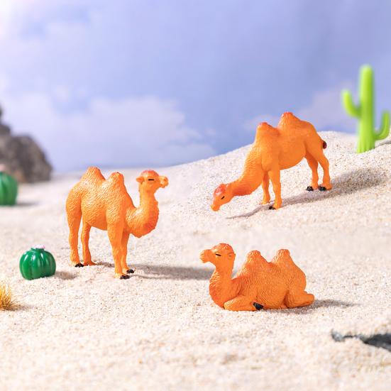 3 шт. Мини-верблюжьи украшения Миниатюрные фигурки верблюдов Настольное украшение Мини-статуэтки животных для микроландшафтов DIY поделок