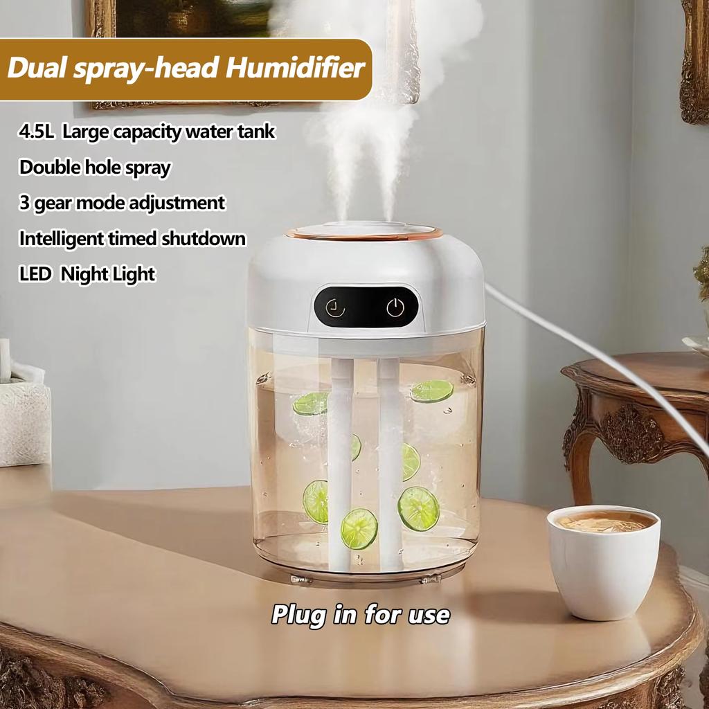 Large Capacity Dual Spray Humidifier Desktop Aroma Diffuser Home Bedroom Remote Timer Ambient Light Screen Display Mist Maker