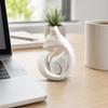 3D Printed Fox Sculpture, Matte White Minimalist Solid Structure Ornament, Stain-Resistant Smooth Surface Compact Art Piece for Housewarming Birthday