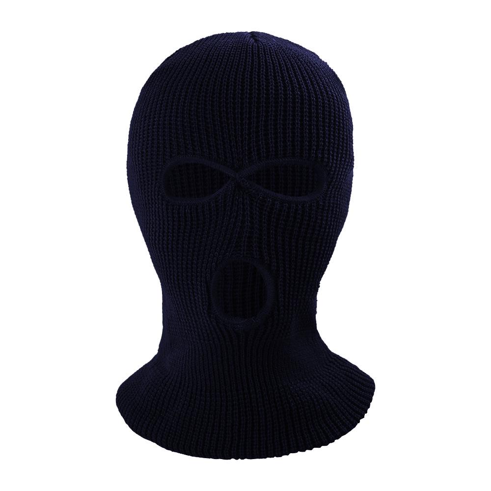 Winter Climbing Three-Hole Woolen Balaclava - Full Face Windproof Mask for Outdoor Cycling