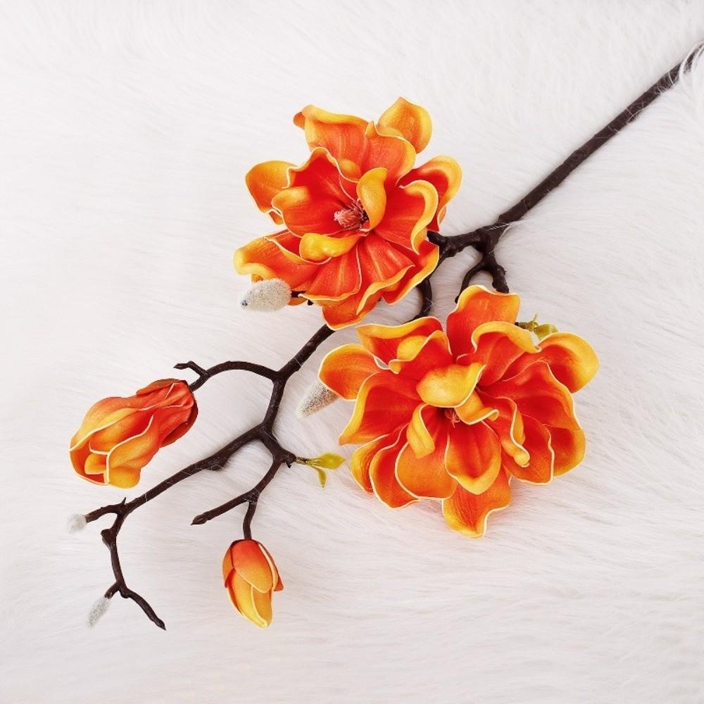 Ручная работа Имитация Большая Магнолия Настоящее прикосновение Искусственная ветка магнолии Подарок на День матери