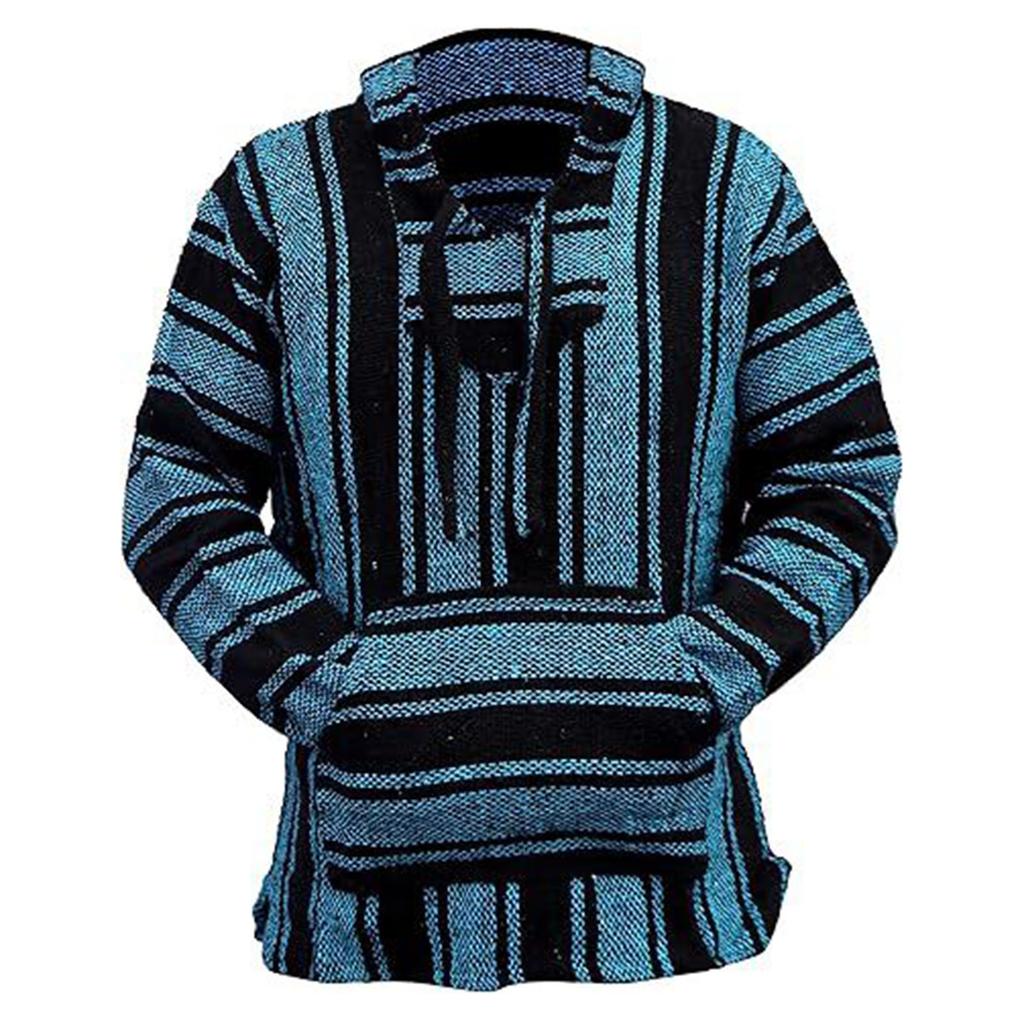 Мужское Худи в Трайбл Стиле Комфортное С Капюшоном С Длинными Рукавами