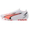 Ultra Match Round Toe Lace-Up MG (Rubber Short Stud) Soccer Shoes Men Soccer Shoes White Red Black 107520-01