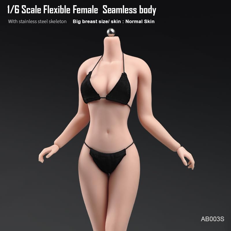 Scale Upgraded Version of the Movable Female Scale Steel Super Flexible Seamless Large Female Action Doll 1/6 Body, Frame, Makeup, Body, Bust, 12-inch