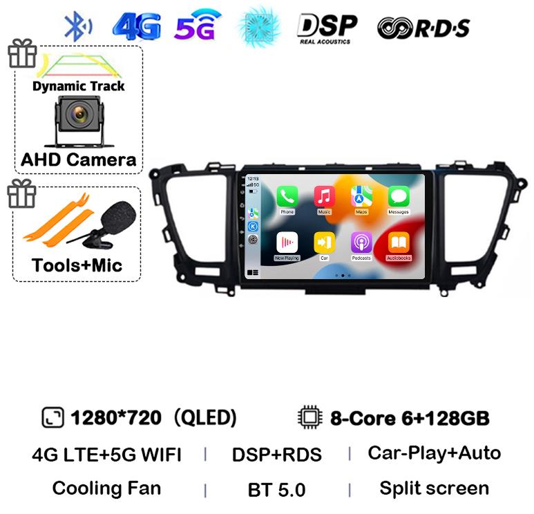 Автомагнитола Android 14 Carplay Auto для Kia Carnival YP Sedona 2014 2015 2016 2017 2018-2020 4G WIFI Мультимедийный плеер GPS Стерео