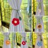 Flower Curtain Tiebacks Knitted Floral Curtain Strap for Curtains Drapes Handmade Crochet Flower Bookmark for Book Lovers