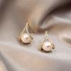 White Imitation Pearl Crystal Rhinestone Stud Earrings for Women New Personality Trendy Jewelry Girlfriend Gift