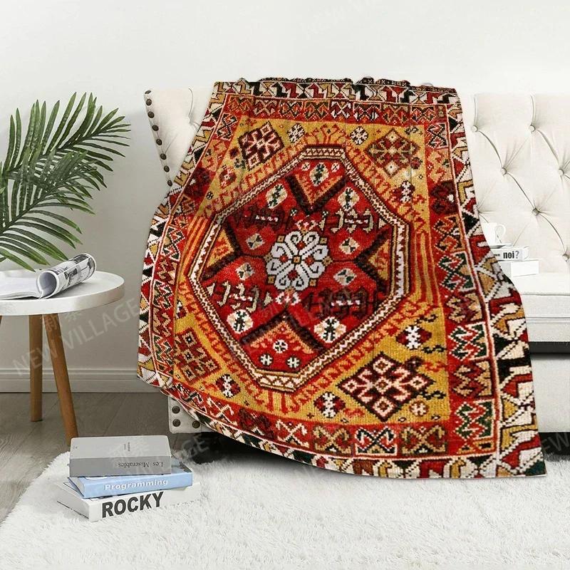 Плед диванный для коленей теплый зимний покрывало на кровать накидка Декор бохо теплый флис скандинавский винтажный марокканский мягкий и ворсистый