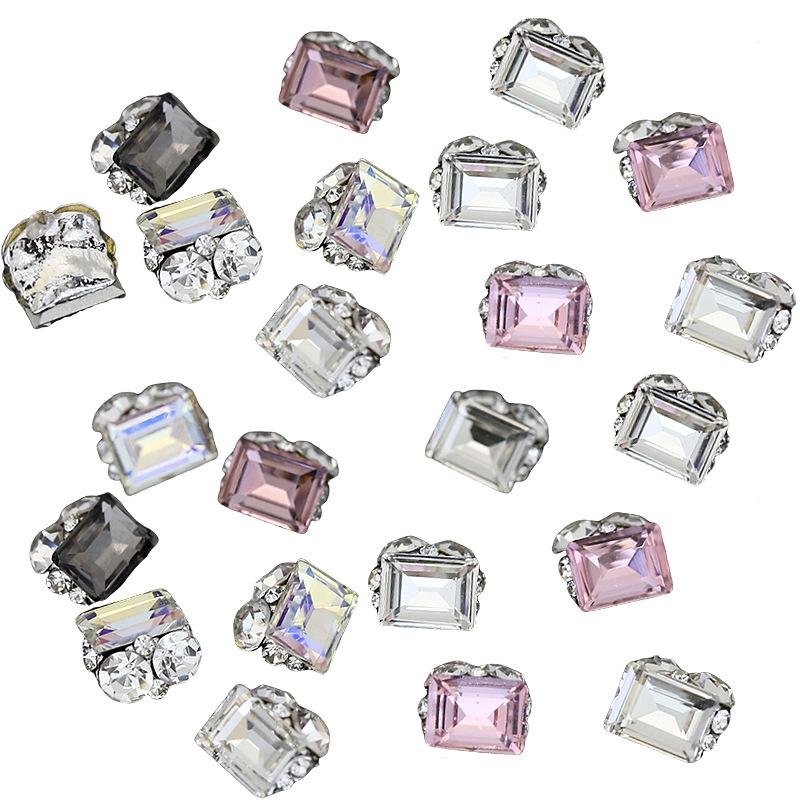 Аксессуары для нейл-арта со стразами прямоугольной формы Xiaohongshu: Ручная работа Алмазный шар Леденец Сплав Украшения для ногтей