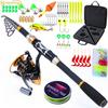 SOUGAYILANG Fishing Rod and Reel Set 1.8-3.3M Portable Telescopic Rod with 12+1BB Fishing Reel Combos for Freshwater Fishing