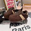 Осенние и зимние немецкие тренировочные туфли обувь новая бархатные Birkenstocks круглая голова ретро повседневные спортивные пушистые туфли