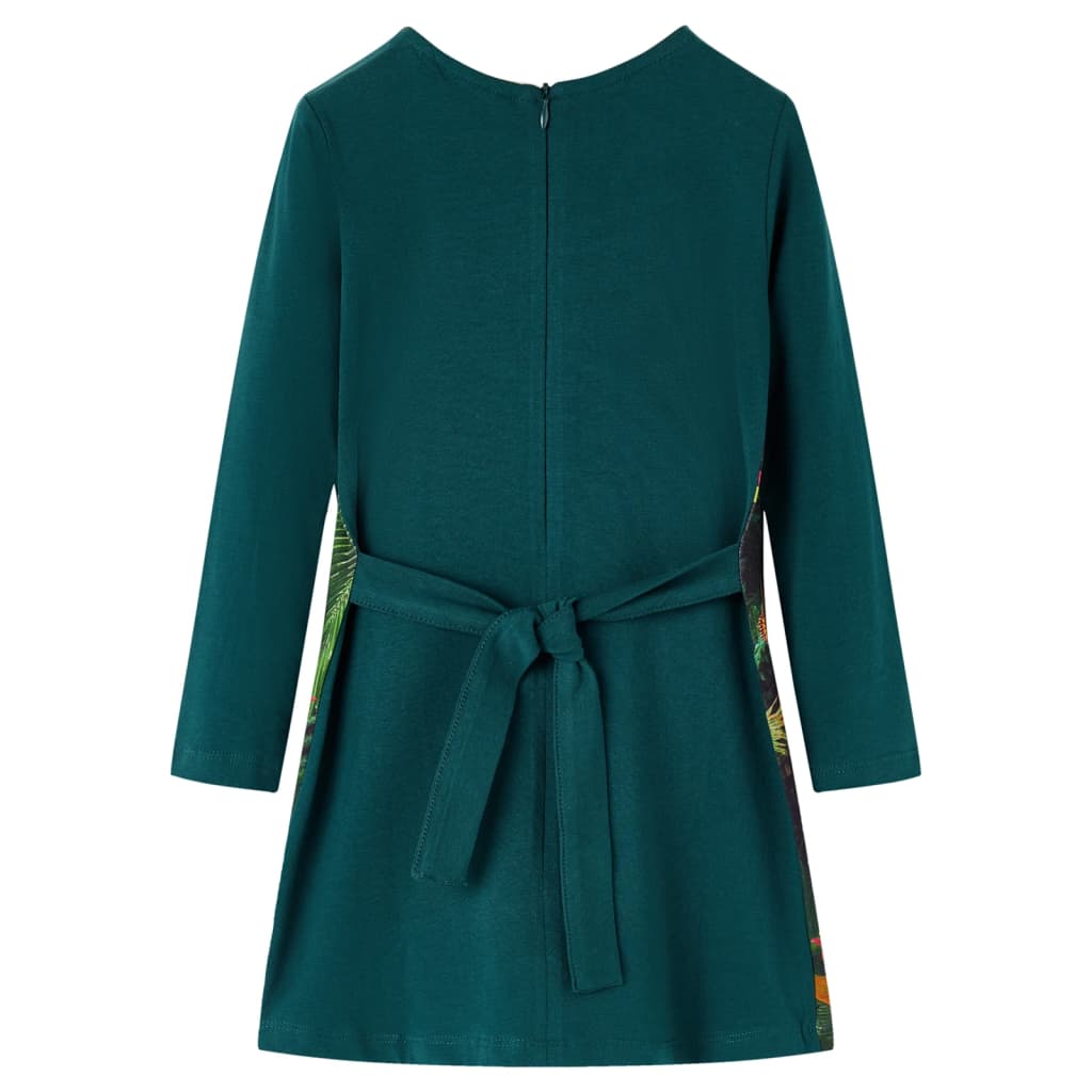 Children s dress with long sleeves dark green size 104