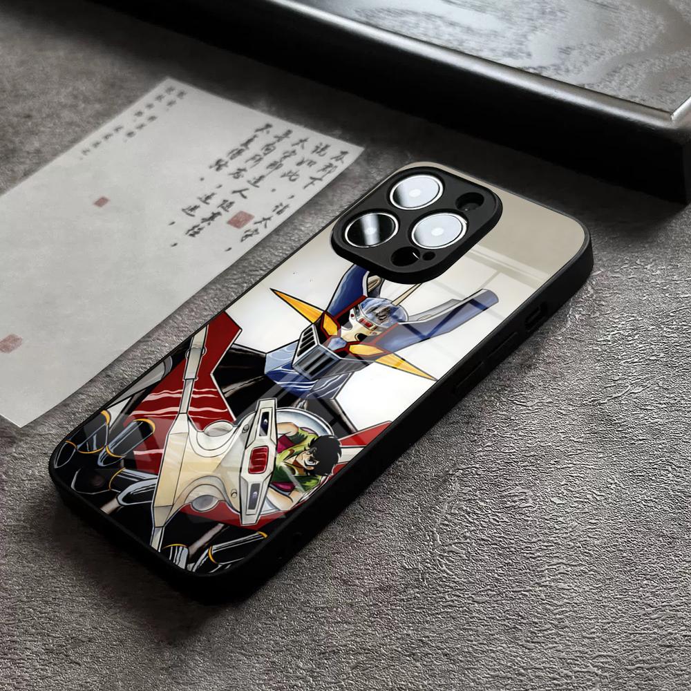 Чехол для телефона UFO Robot Goldorak для iPhone 16 Pro Max 15 Plus 14 Pro 12 11 13 Mini X XR XS Max 8 7 Plus SE Стеклянная крышка