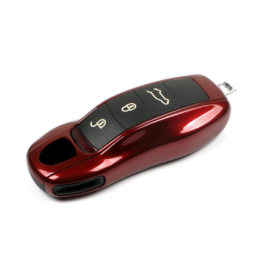 For Porsche Key Case Modified Cayenne 718macan911 Paramela Taycan Cherry Red