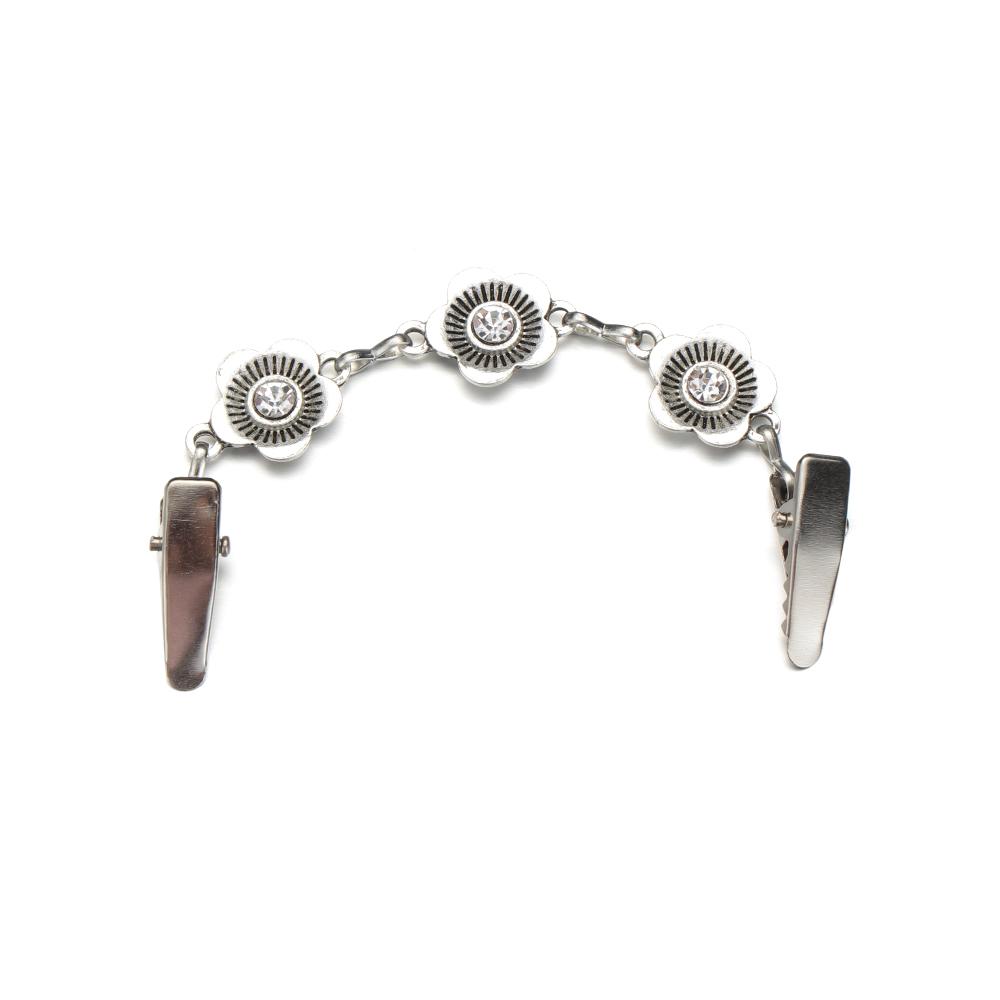 Trendy New Shirt Collar Flower Retro Cardigan Clip Duck Clip Clasps Sweater Blouse Pin Shawl Brooch