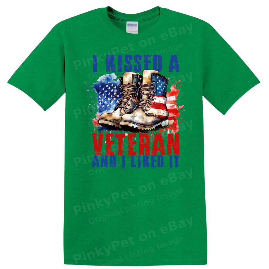 Kissed Veteran Boots Graphic T Shirt Military Pride Apparel Funny Tee