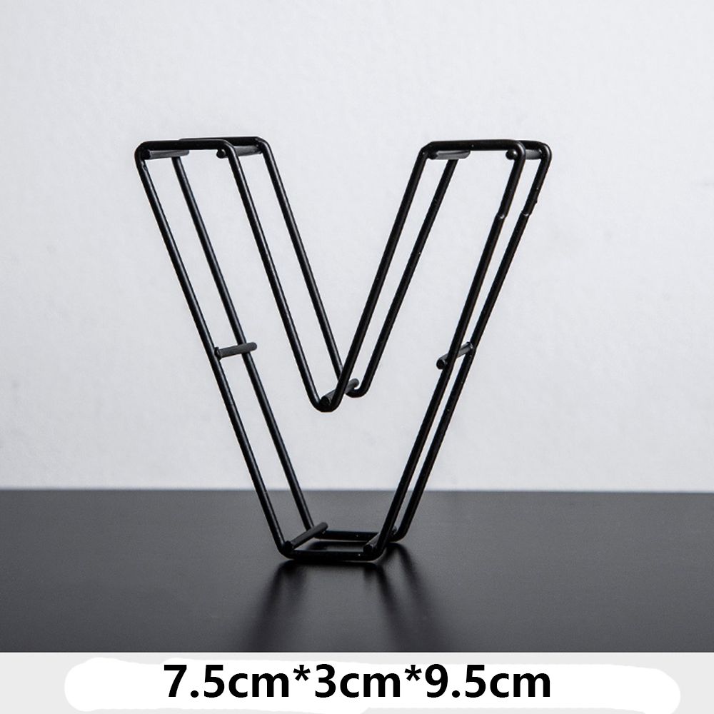 Photography Props Metal Hollow Letter Wrought Iron Alphabet Doorplate Sign Home Decoration