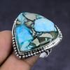 Натуральный бирюзовый драгоценный камень 925 стерлинговое серебро ювелирное кольцо размер 9 k5p85