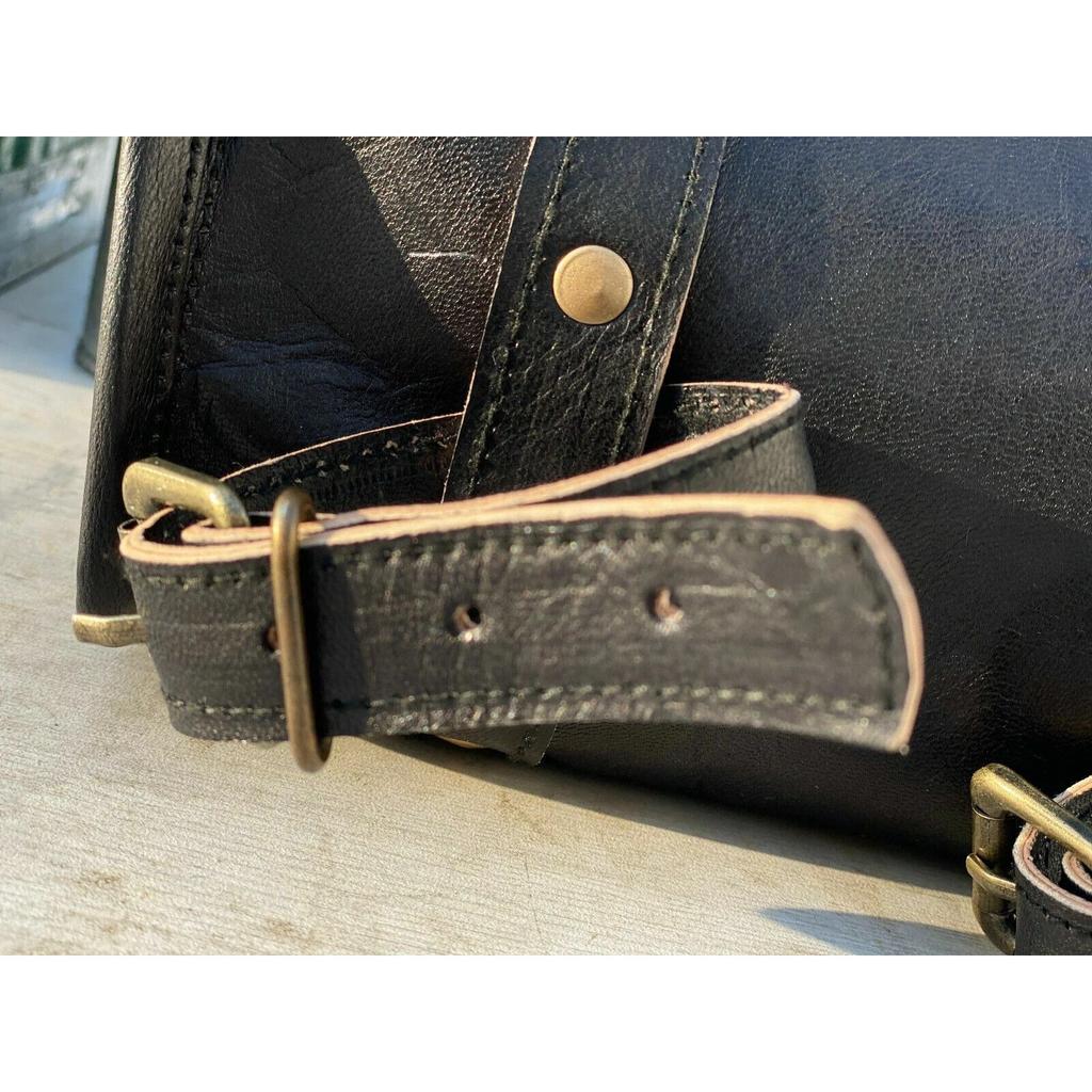 Кожаный Маленький Подсумок для Инструментов Черный Новый Весь Мотоциклетный Багаж Передняя Вилка Боковая Сумка