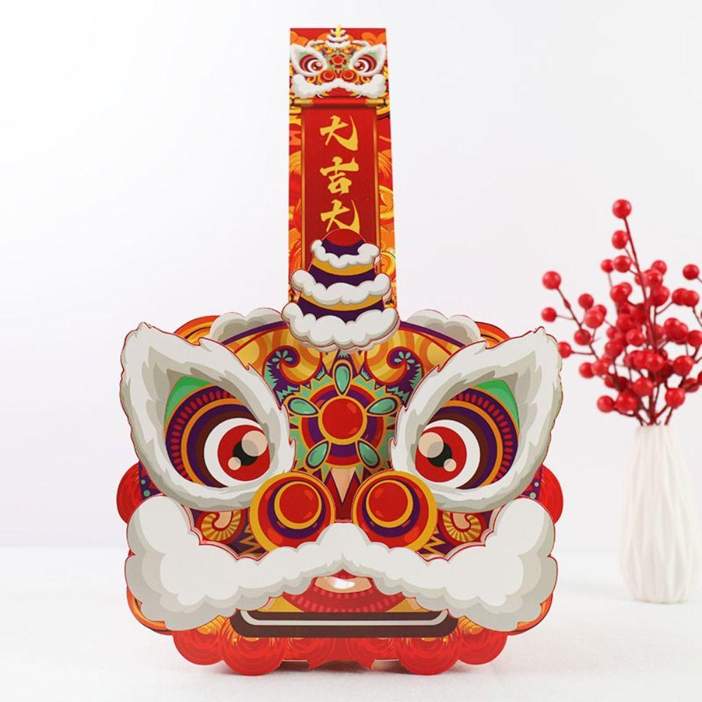 Традиционный Год Дракона Портативный Фонарь Китайский Фонарь Ручной Работы DIY Материалы Домашний Декор