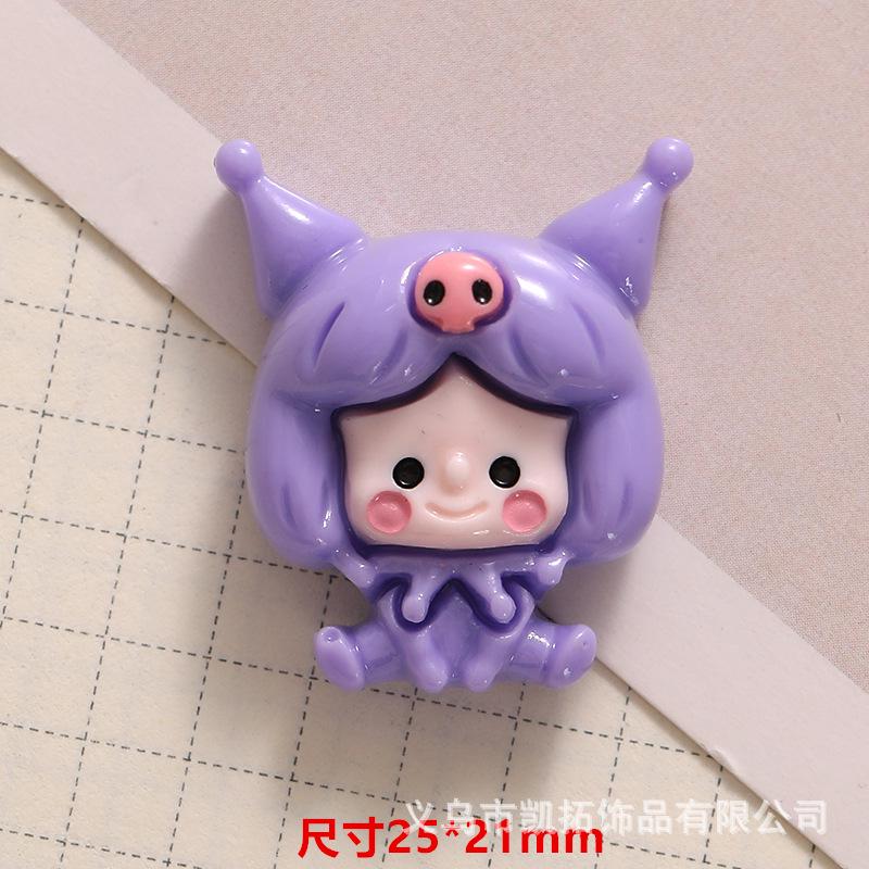 Глянцевые мультяшные аксессуары Sanrio из смолы для девочек, для DIY чехлов для телефонов, заколок для волос и подвесок для бутылок с водой
