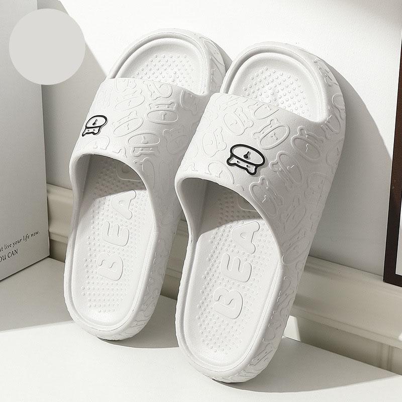 Outdoors Summer Women Men Flat Thick Platform Slippers Non-Slip Cartoon Home Bath Sandals Beach Slides Couples Ladies Shoes