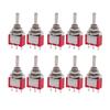 10Pcs/Set DIY Toggle Switch ON-OFF-ON  3Pin 3 Position Latching MTS-103  AC 125V/6A 250V/3A Power Button Switch Car