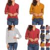 Womens Long Sleeve Dot Print Cotton Linen Shirt With U Neck For Casual Office Wear