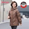 YAYA Women's 2025 Winter Mid-Length Hooded Down Jacket