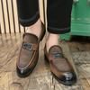 Мужские кожаные туфли без застежек Деловые туфли Повседневные туфли-лоферы Оксфорды Свадебные туфли