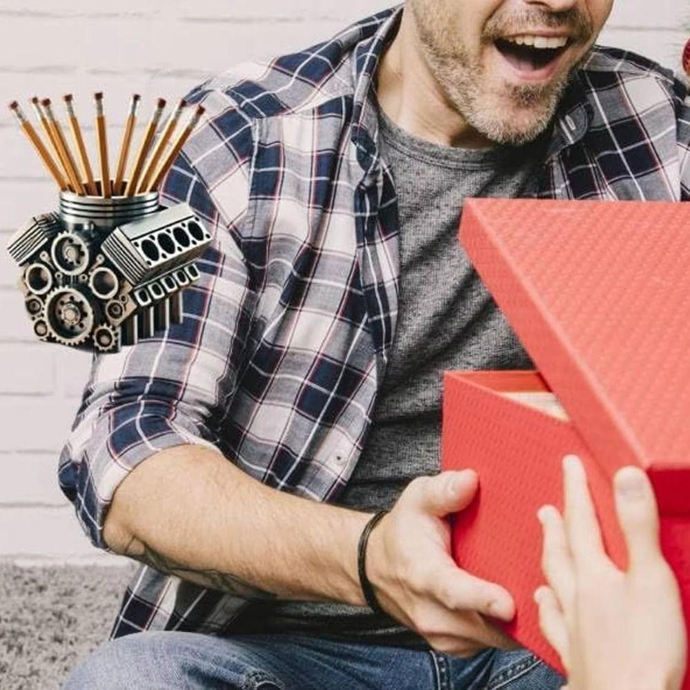 Подставка для ручек в виде блока цилиндров двигателя V6/V8, органайзер для карандашей, настольный декор, аксессуары