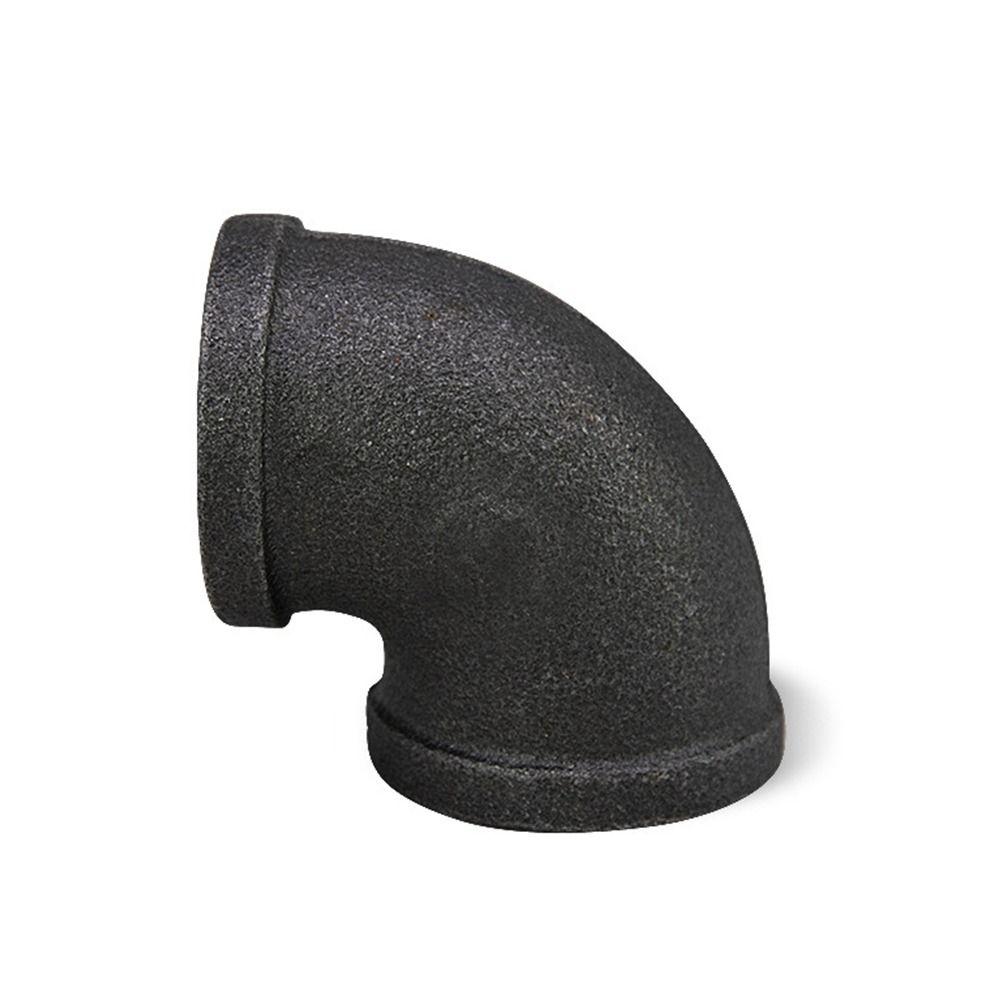 Новые черные фитинги для труб ковкий чугун 1/2'' 3/4'' 1'' Резьбовой угольник для соединения труб Сантехнический фитинг для труб