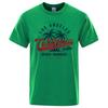 Camiseta de algodão gola redonda masculina, tops de verão, roupas respiráveis, Los Angeles California Beach Paradise Fashion