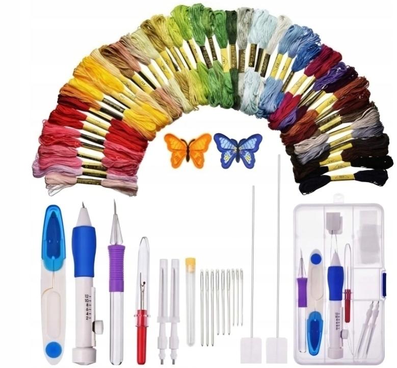 Embroidery Kit, Punch Needle, 68 Pcs, Loop Embroidery Kit
