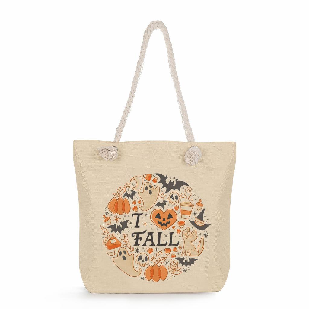 Creative Rabbit print thick rope single-shoulder beach bag 7247 CLE