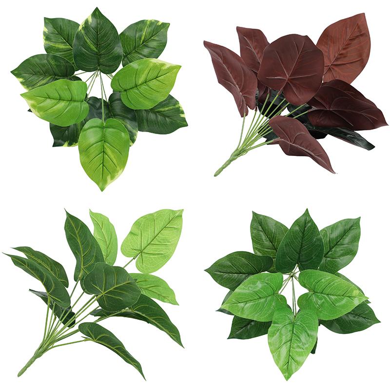 Моделирование растений Орнамент в горшке Искусственная черепаха Лист Зеленая ветка дерева Растения