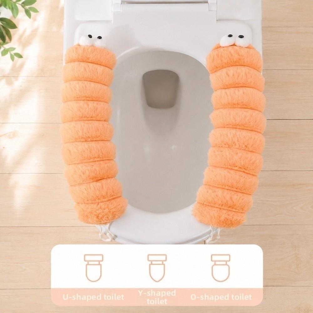 Cartoon Plush Toilet Seat With Handle Toilet Mat Cute Toilet Seat Cover Guest Bathroom